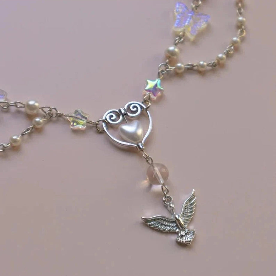 Y2k Crystal Phoenix Pendant Necklace