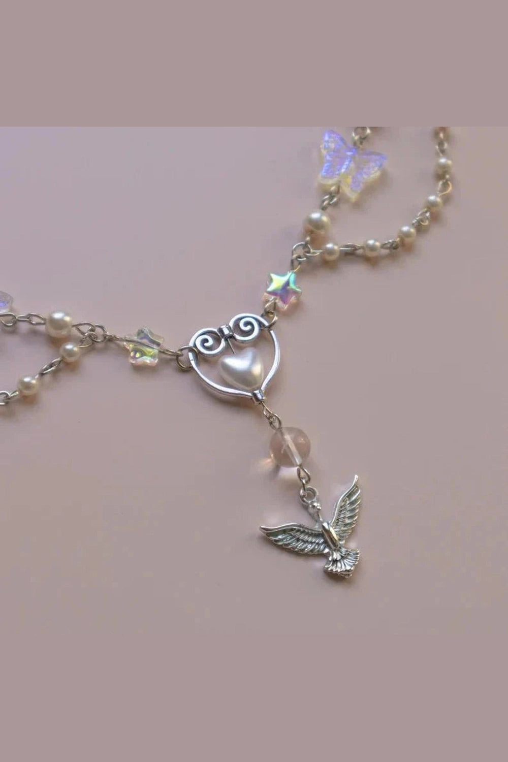 Y2k Crystal Phoenix Pendant Necklace