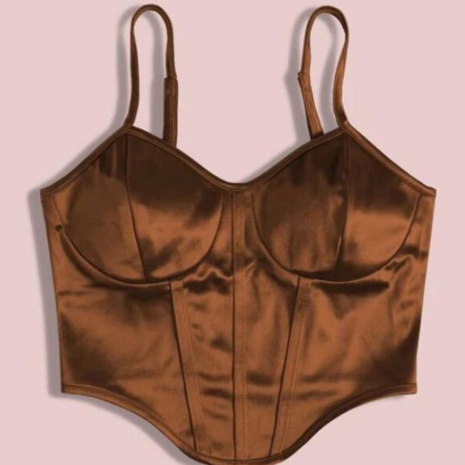 Y2k Curved Hem Satin Cami Top