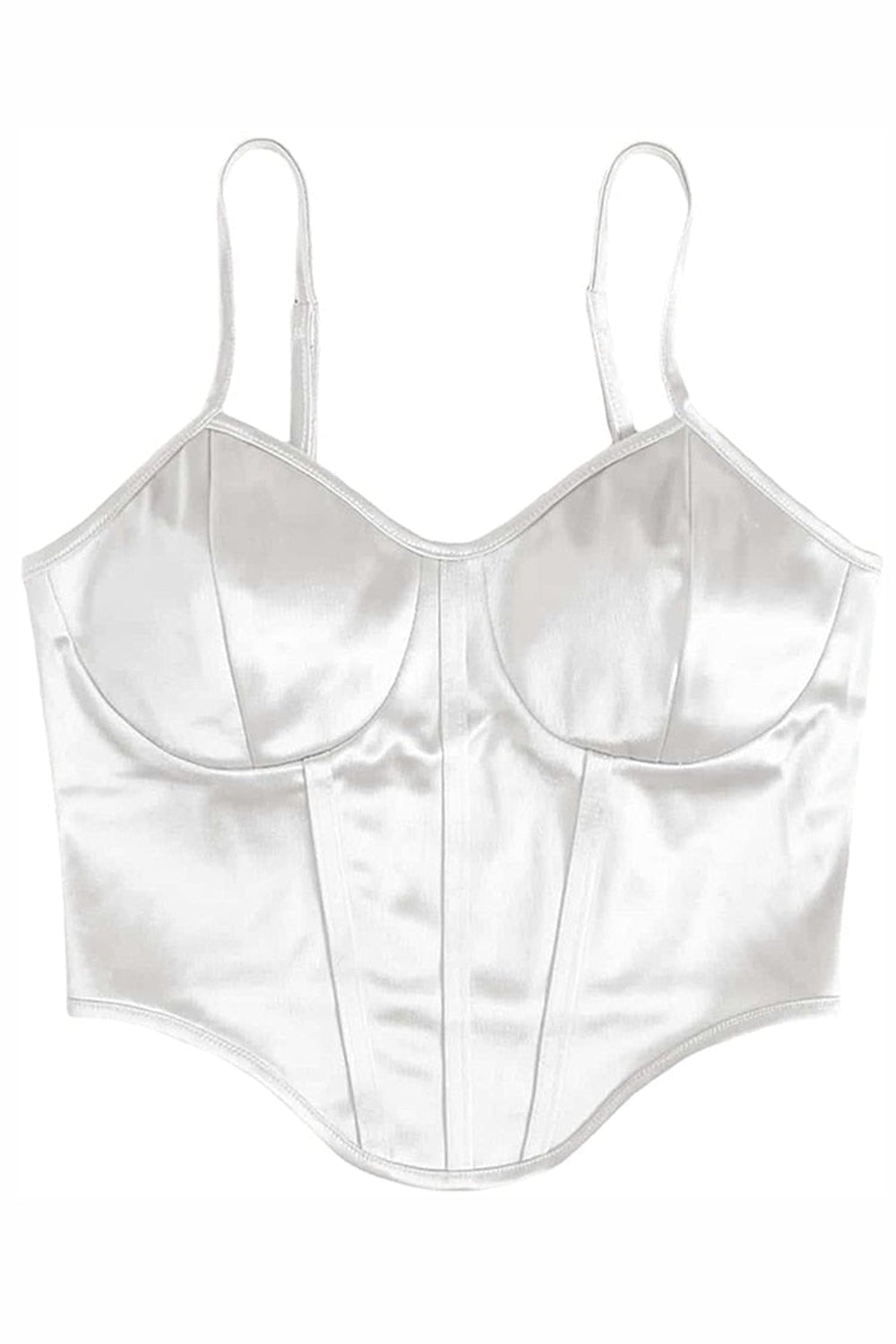 Y2k Curved Hem Satin Cami Top