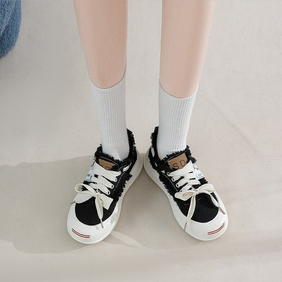 Y2k Cut Casual Canvas Shoes