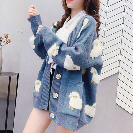 Cute Aesthetic Lamb cardigan - Cardigans