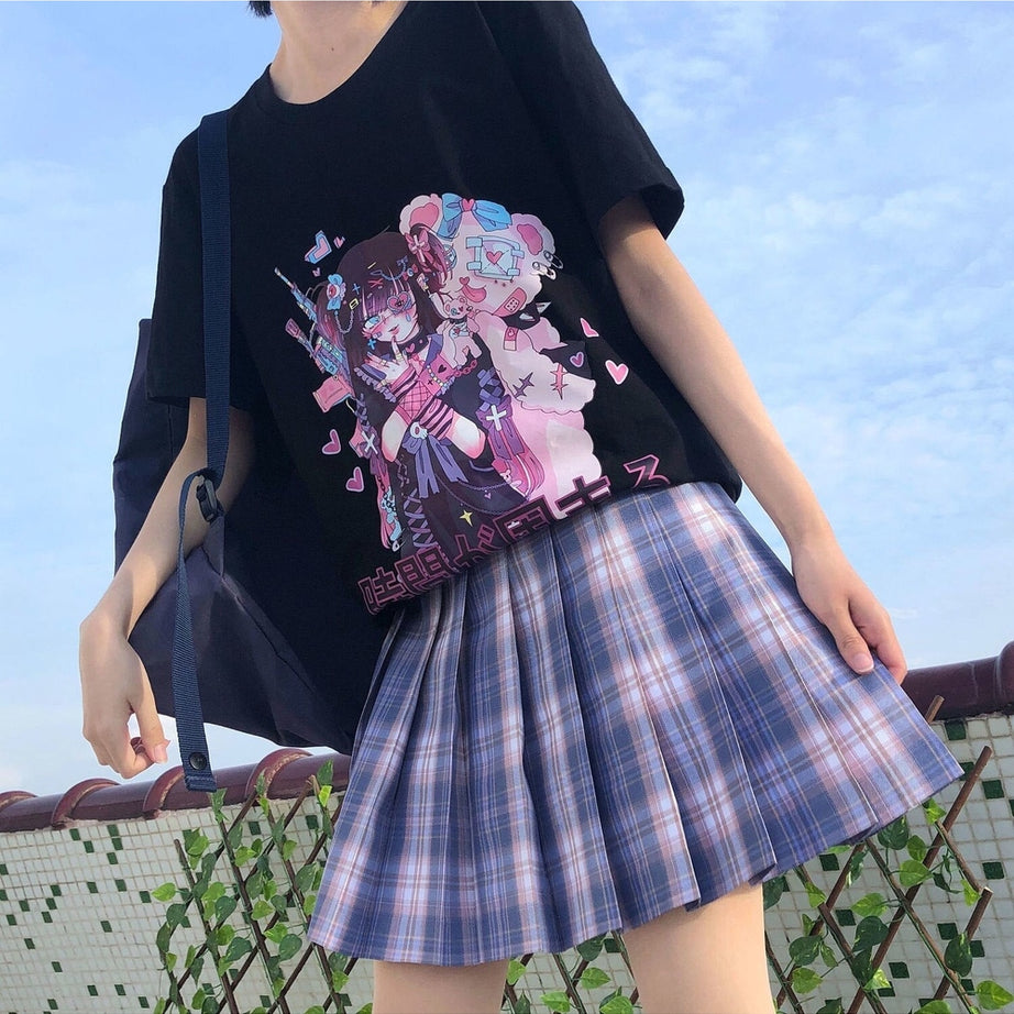 Y2k Cute Anime Gothic T-shirt