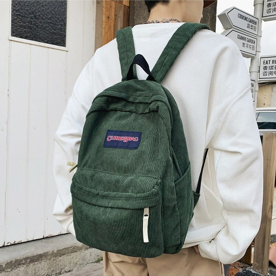 Y2k Cute Corduroy Preppy Backpack