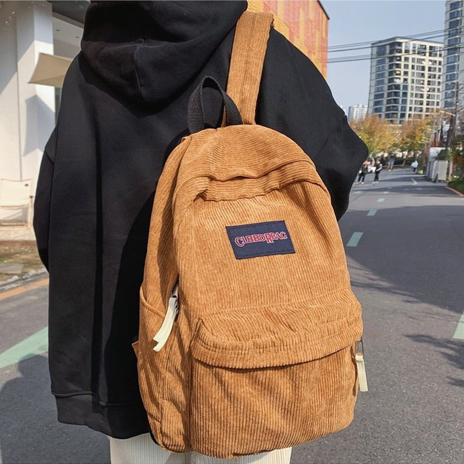 Y2k Cute Corduroy Preppy Backpack