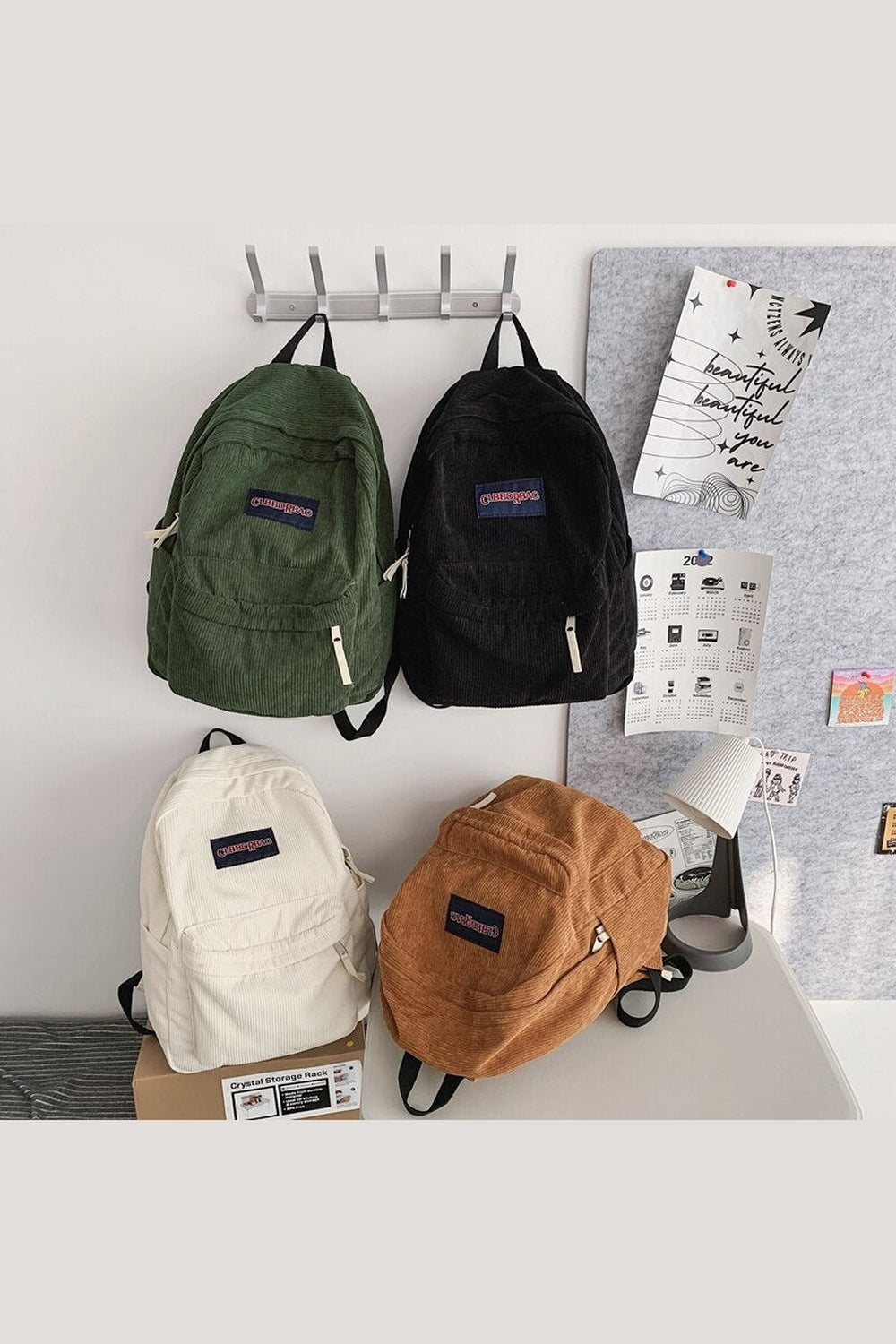 Y2k Cute Corduroy Preppy Backpack