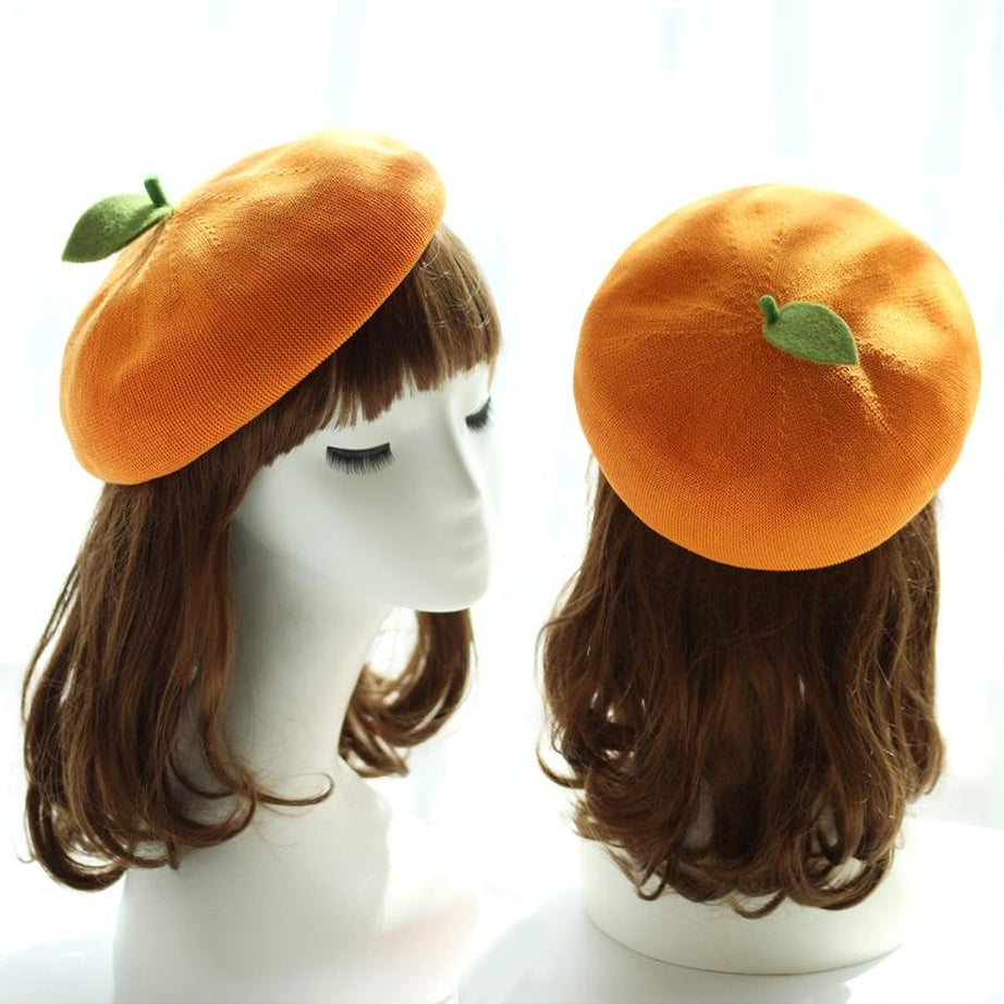 Y2k Cute Fruit Painter Beret