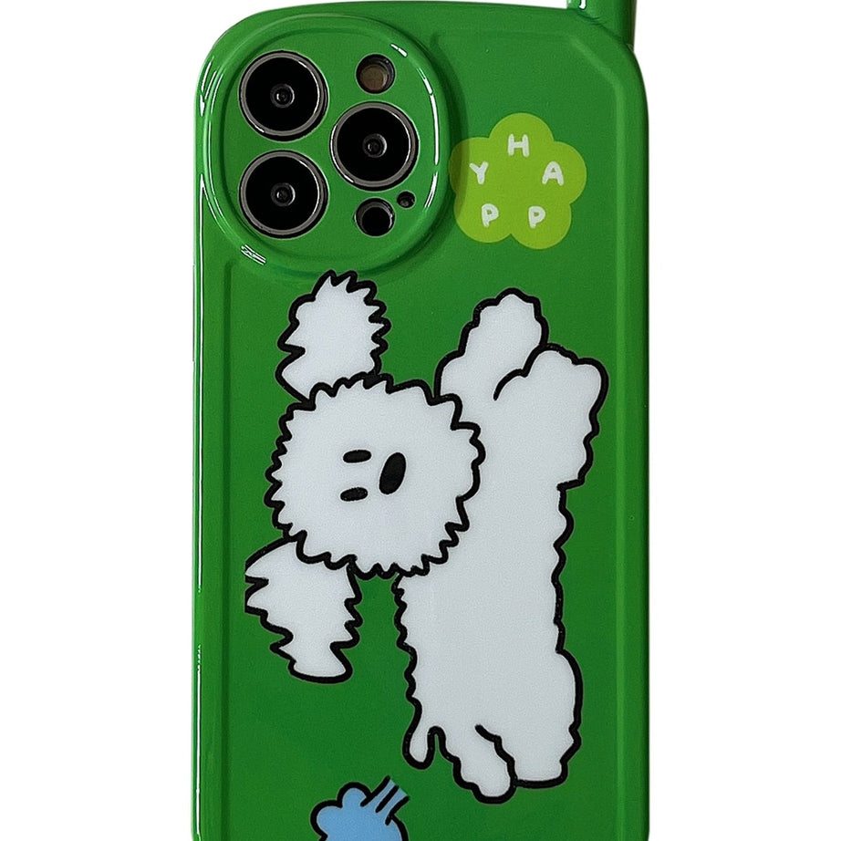 Y2k Cute Green Dog Phone Case