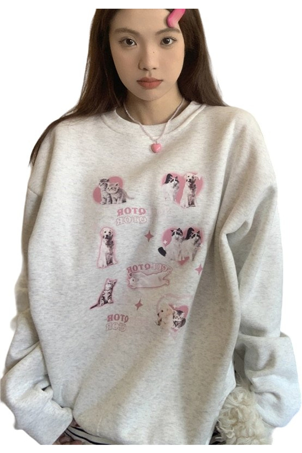 Y2k Cute Kitty Dog Sweatshirt