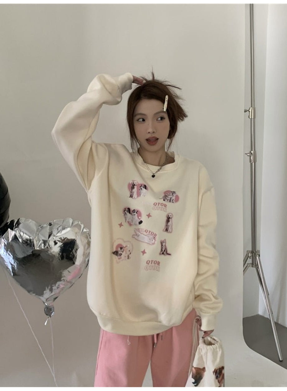 Y2k Cute Kitty Dog Sweatshirt