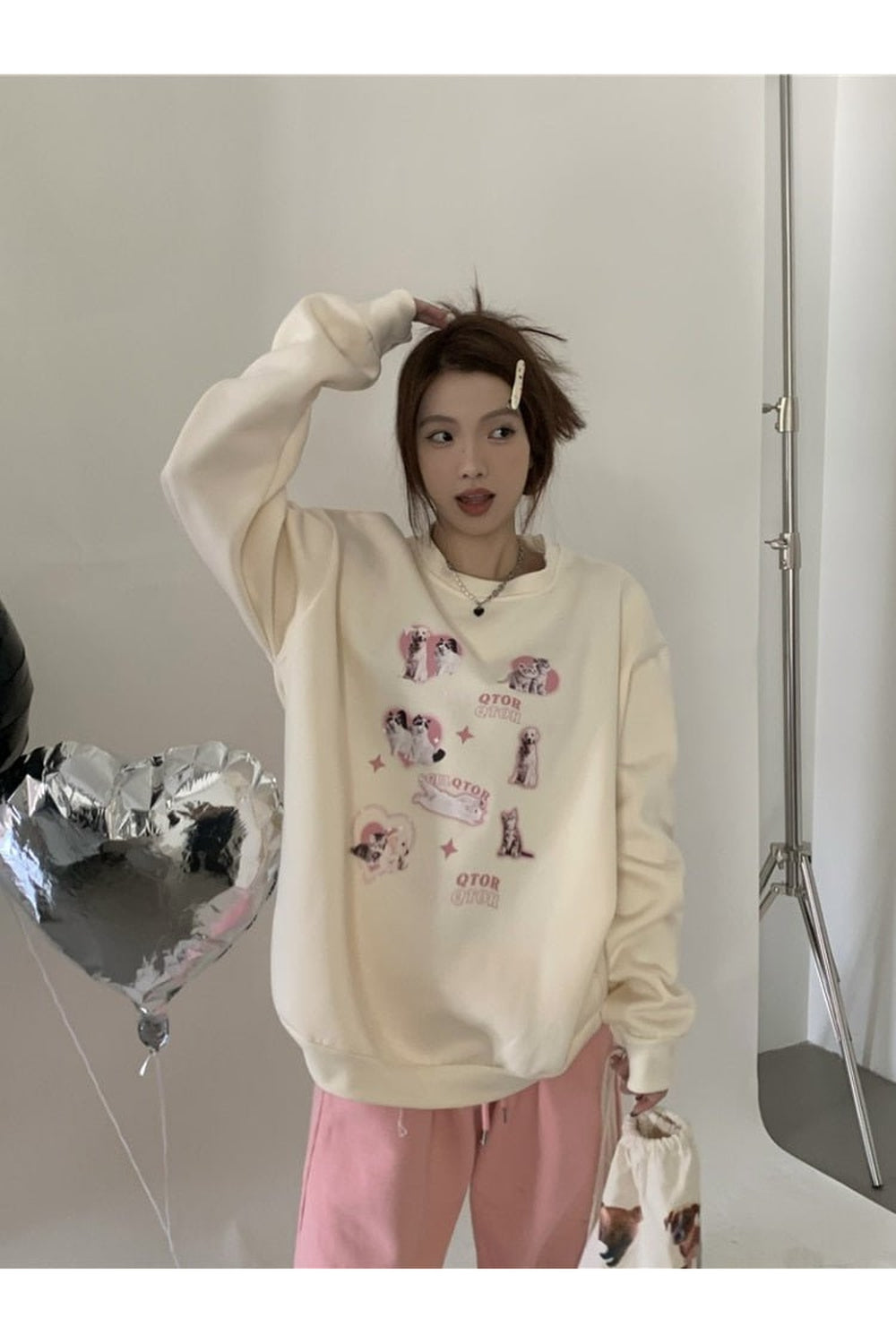 Y2k Cute Kitty Dog Sweatshirt