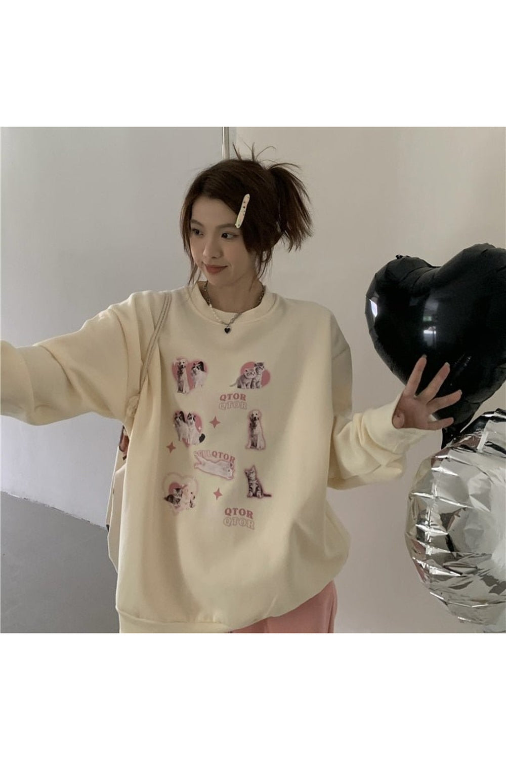 Y2k Cute Kitty Dog Sweatshirt