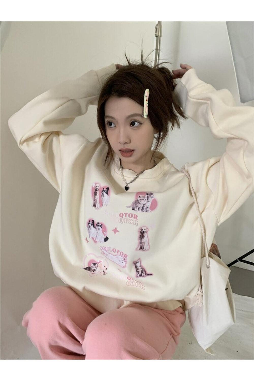 Y2k Cute Kitty Dog Sweatshirt