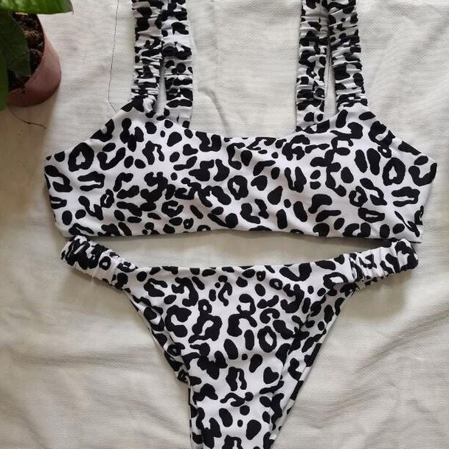 Y2k Cute Leopard Aesthetic Swimsuit