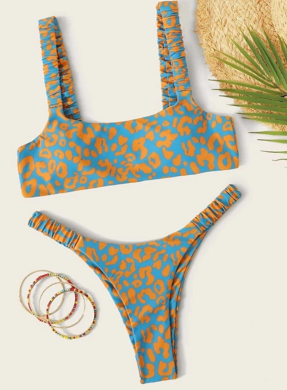 Y2k Cute Leopard Aesthetic Swimsuit
