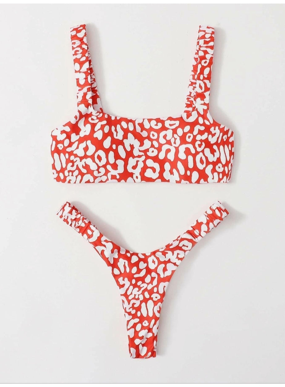 Y2k Cute Leopard Aesthetic Swimsuit