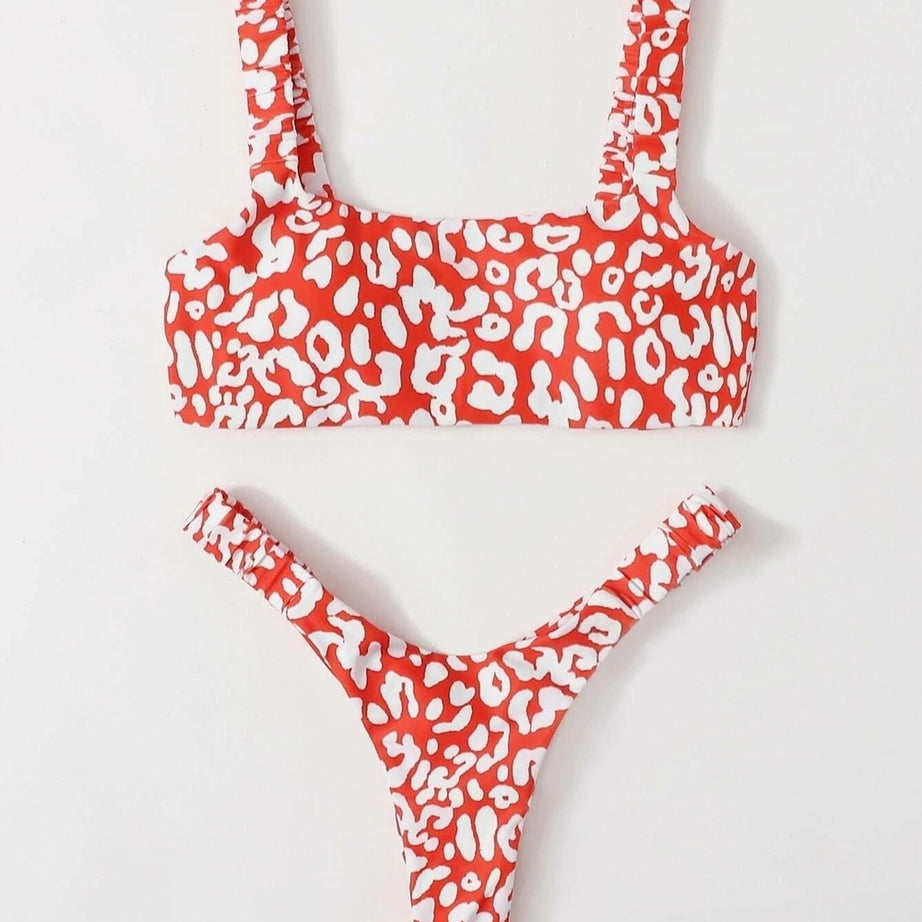 Y2k Cute Leopard Aesthetic Swimsuit