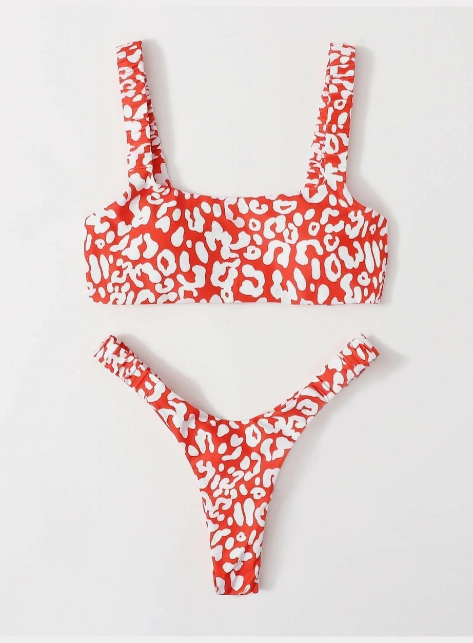 Y2k Cute Leopard Aesthetic Swimsuit