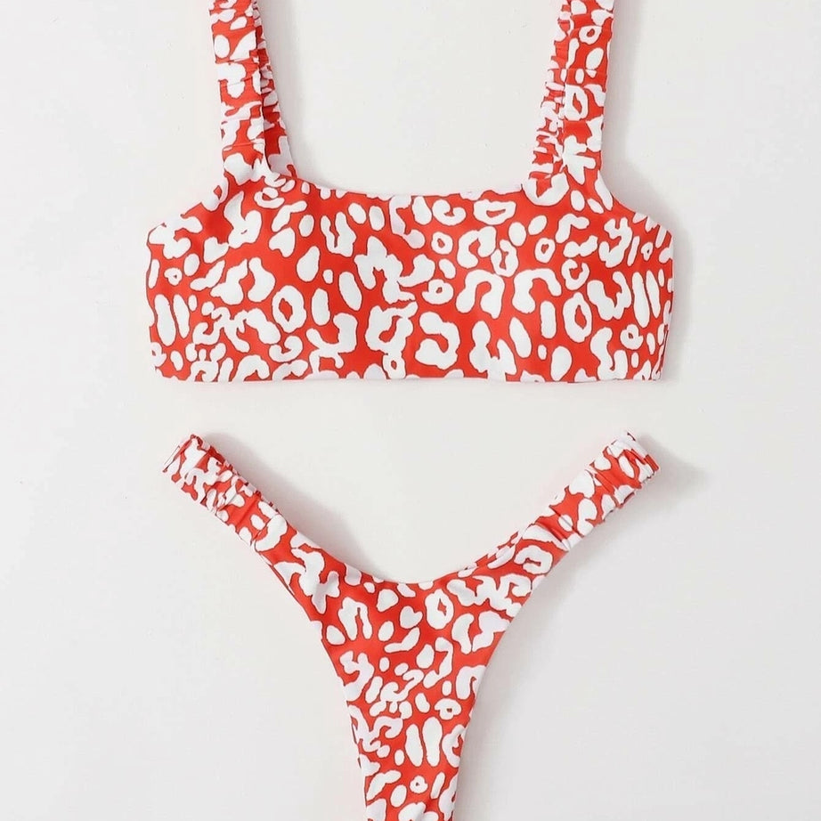 Y2k Cute Leopard Aesthetic Swimsuit