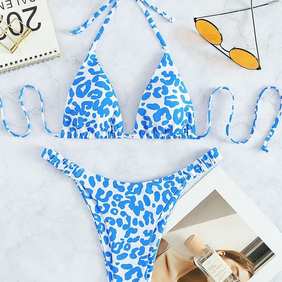 Y2k Cute Leopard Aesthetic Swimsuit