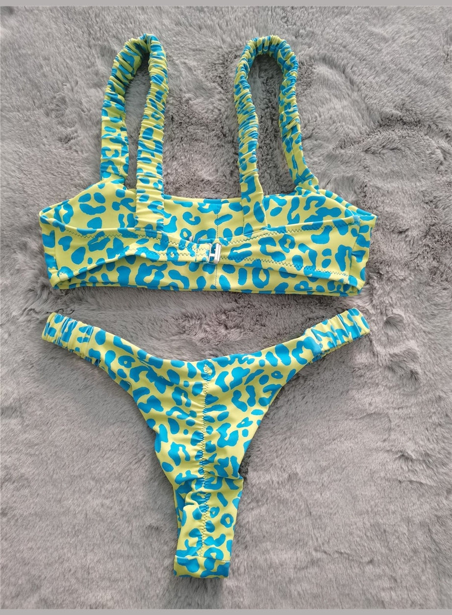 Y2k Cute Leopard Aesthetic Swimsuit