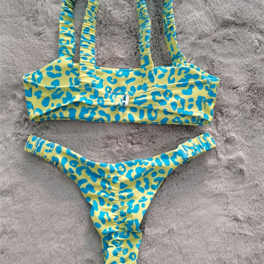 Y2k Cute Leopard Aesthetic Swimsuit