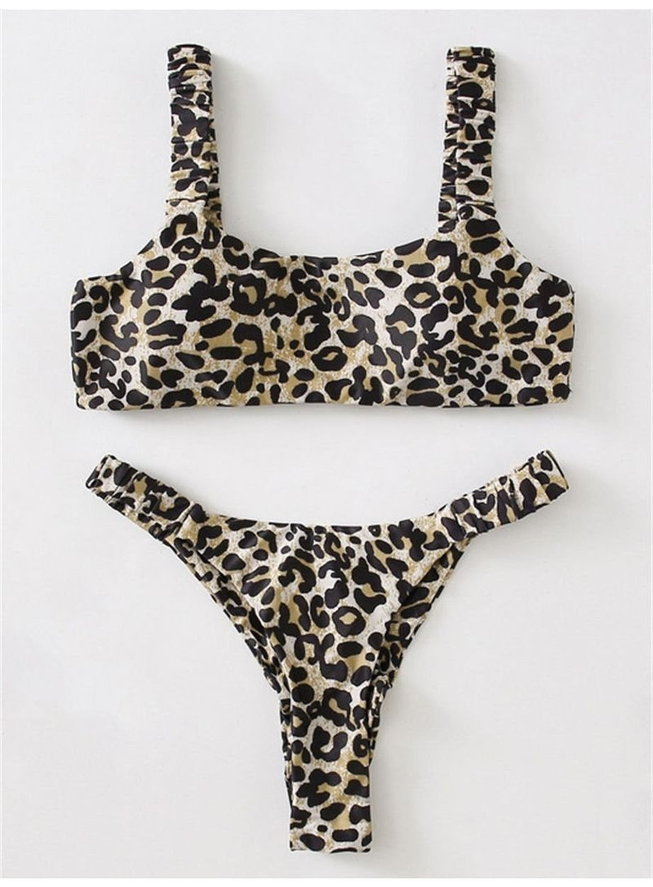 Y2k Cute Leopard Aesthetic Swimsuit
