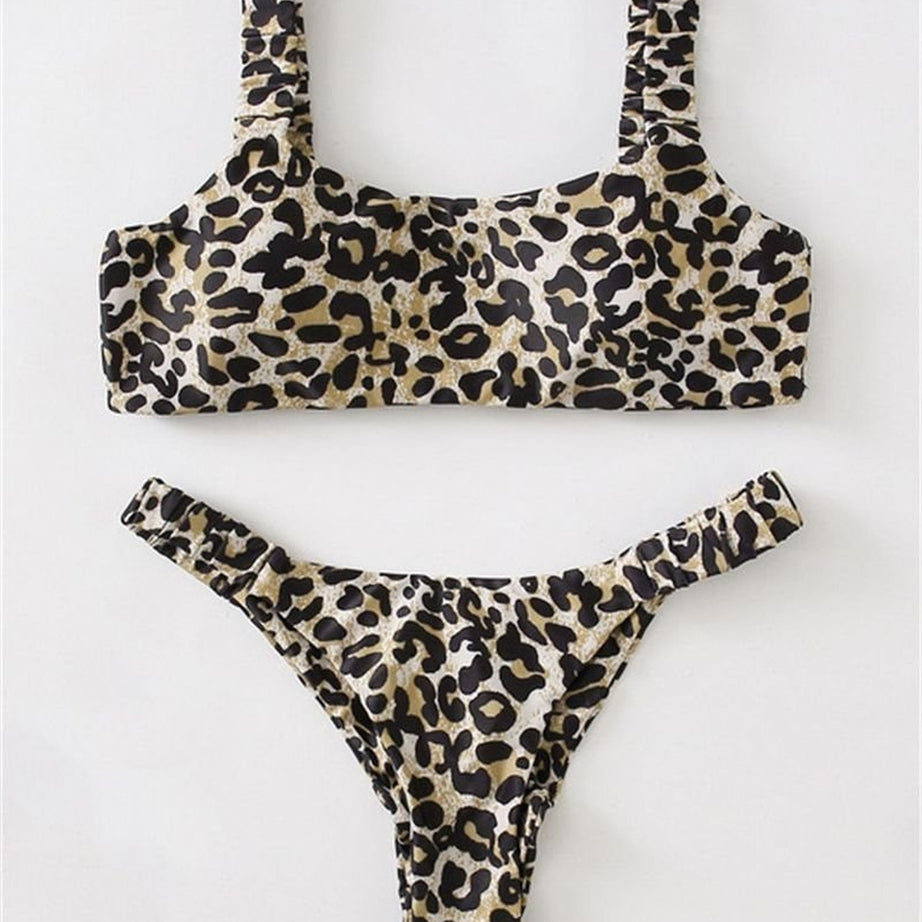 Y2k Cute Leopard Aesthetic Swimsuit