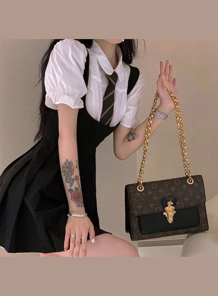 Y2k Cute Student Pleated Dress