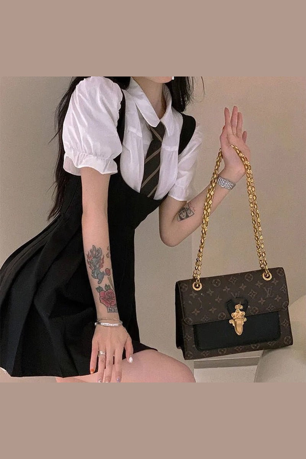 Y2k Cute Student Pleated Dress