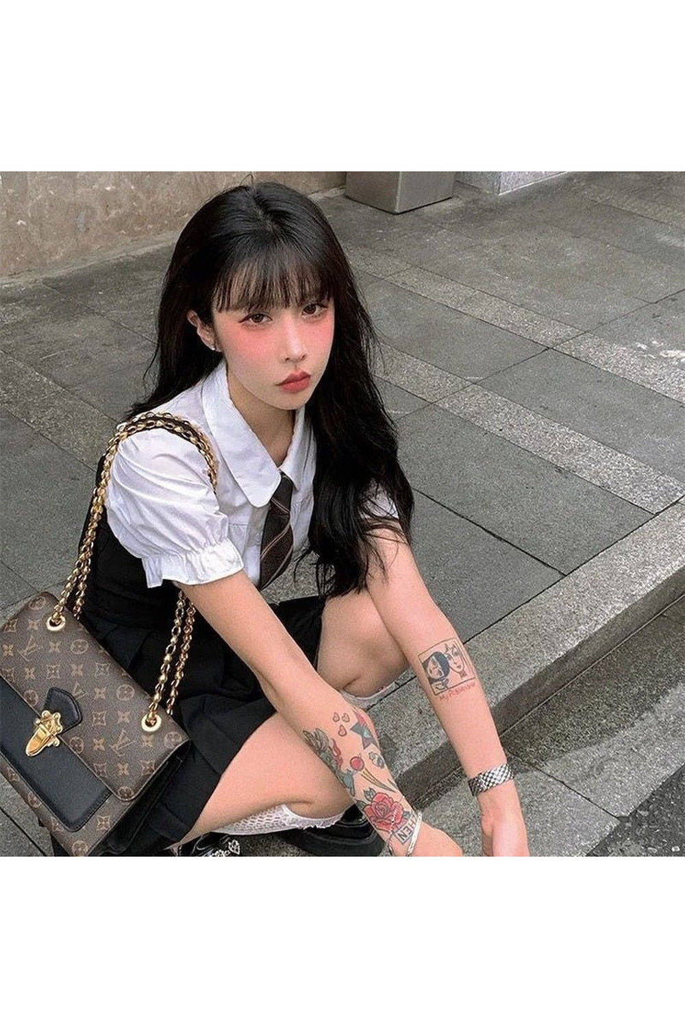 Y2k Cute Student Pleated Dress