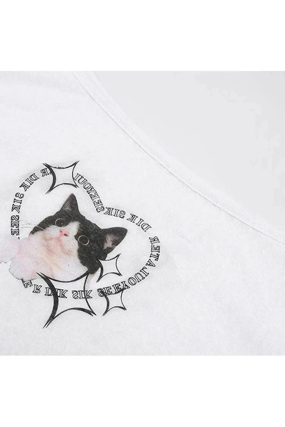 Y2k Cyber Feline Asymmetrical Top