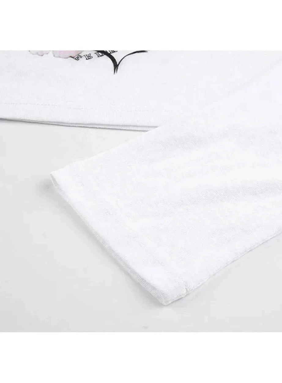 Y2k Cyber Feline Asymmetrical Top