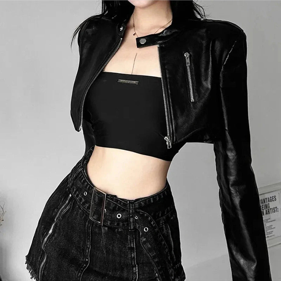Y2k Cyber Gothic Zipper Jacket