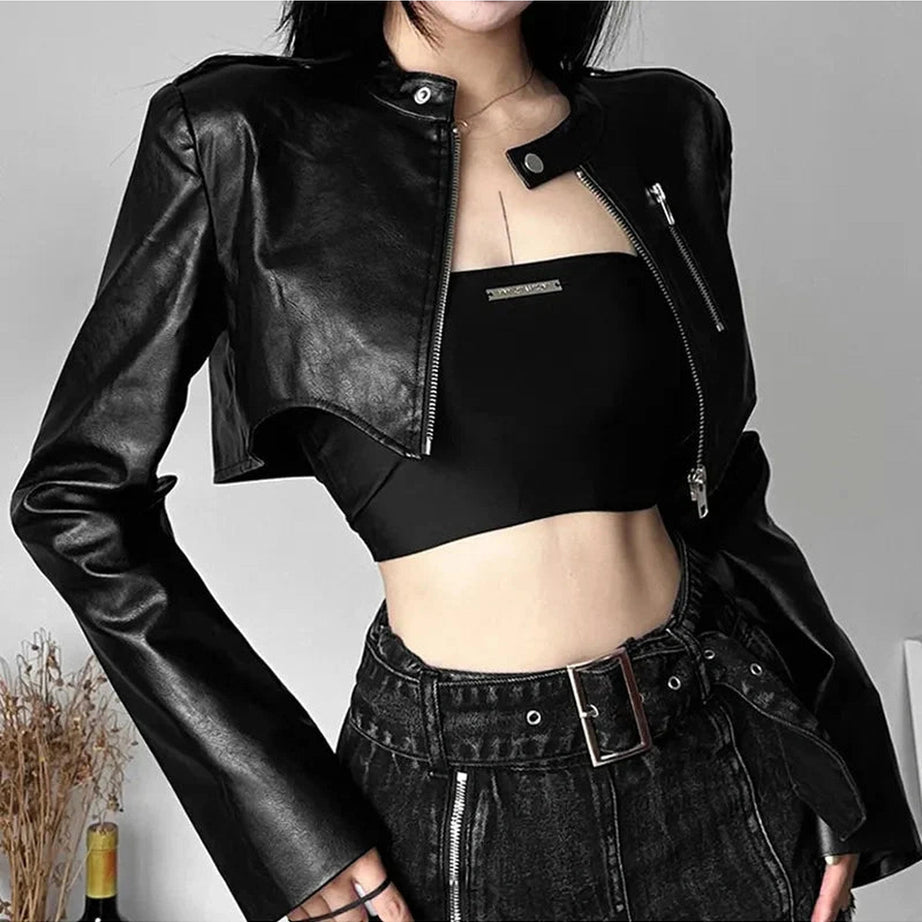 Y2k Cyber Gothic Zipper Jacket