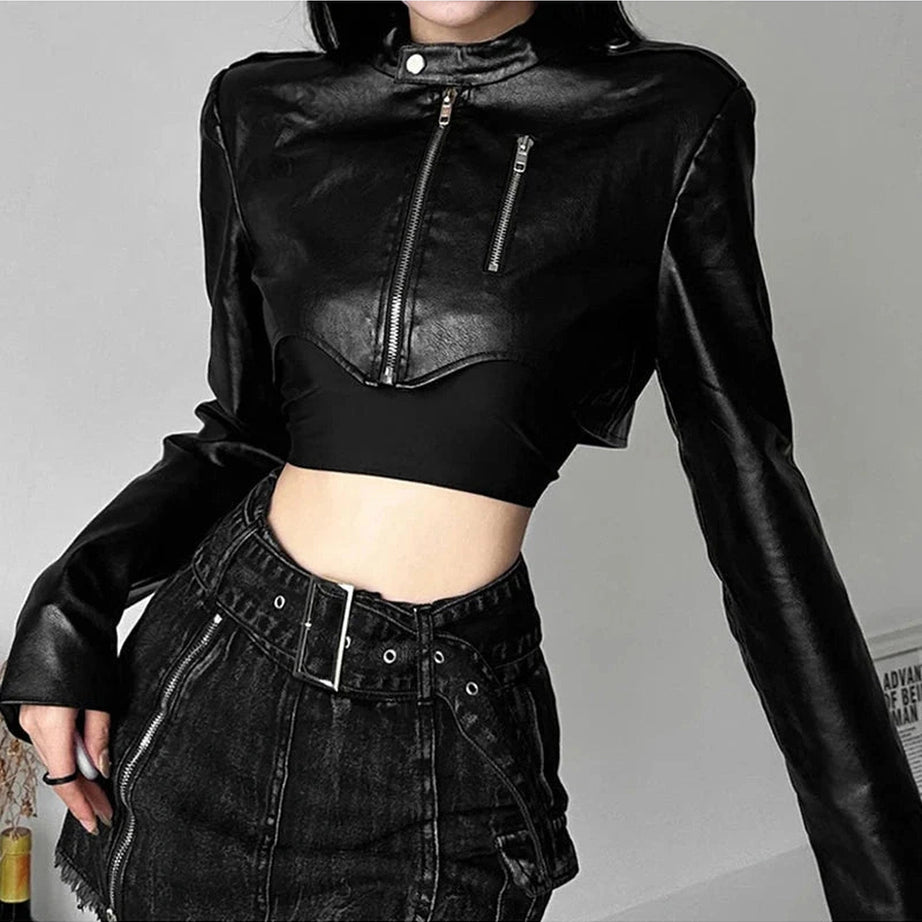 Y2k Cyber Gothic Zipper Jacket