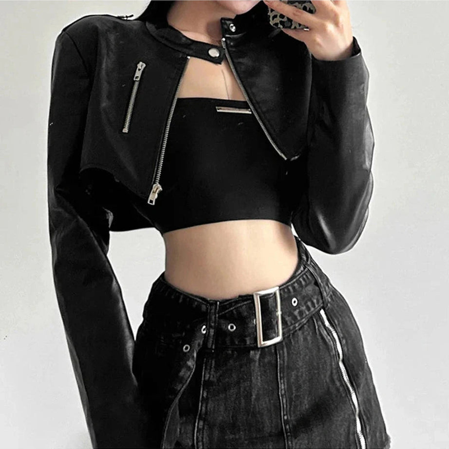Y2k Cyber Gothic Zipper Jacket