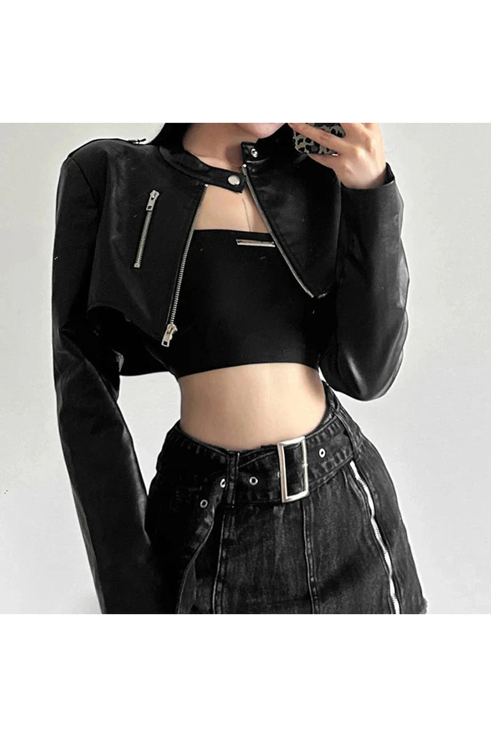 Y2k Cyber Gothic Zipper Jacket