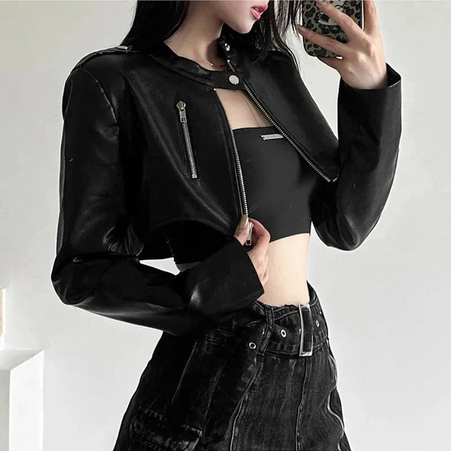 Y2k Cyber Gothic Zipper Jacket