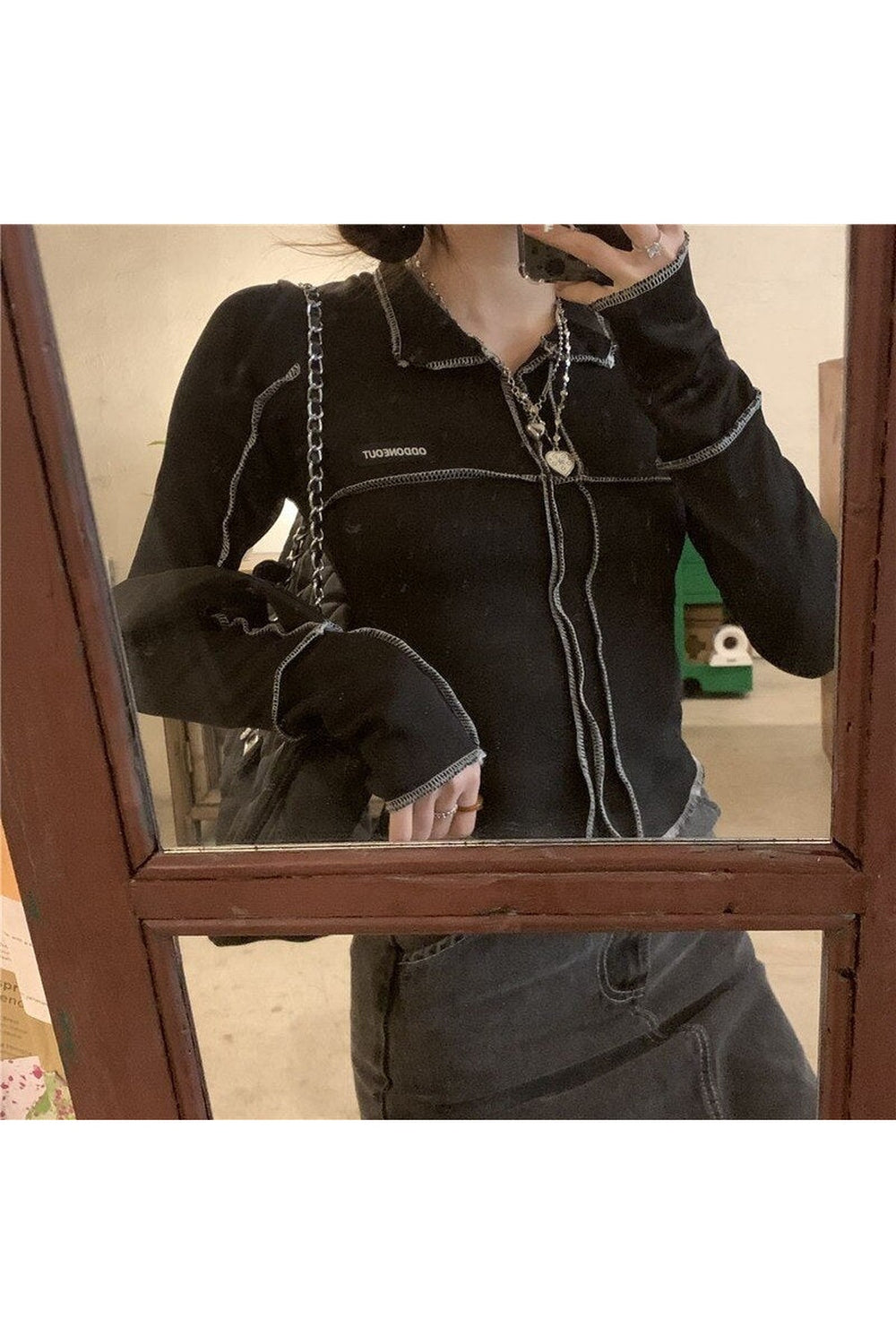 Y2k Cyber Slim Long Sleeve Crop Top