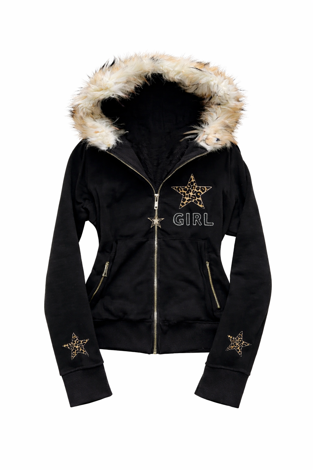 Star Power Leopard Fur Hoodie