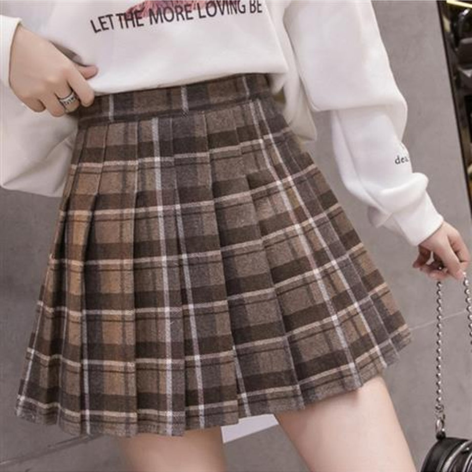 Y2k Dark Academia Autumn Skirt