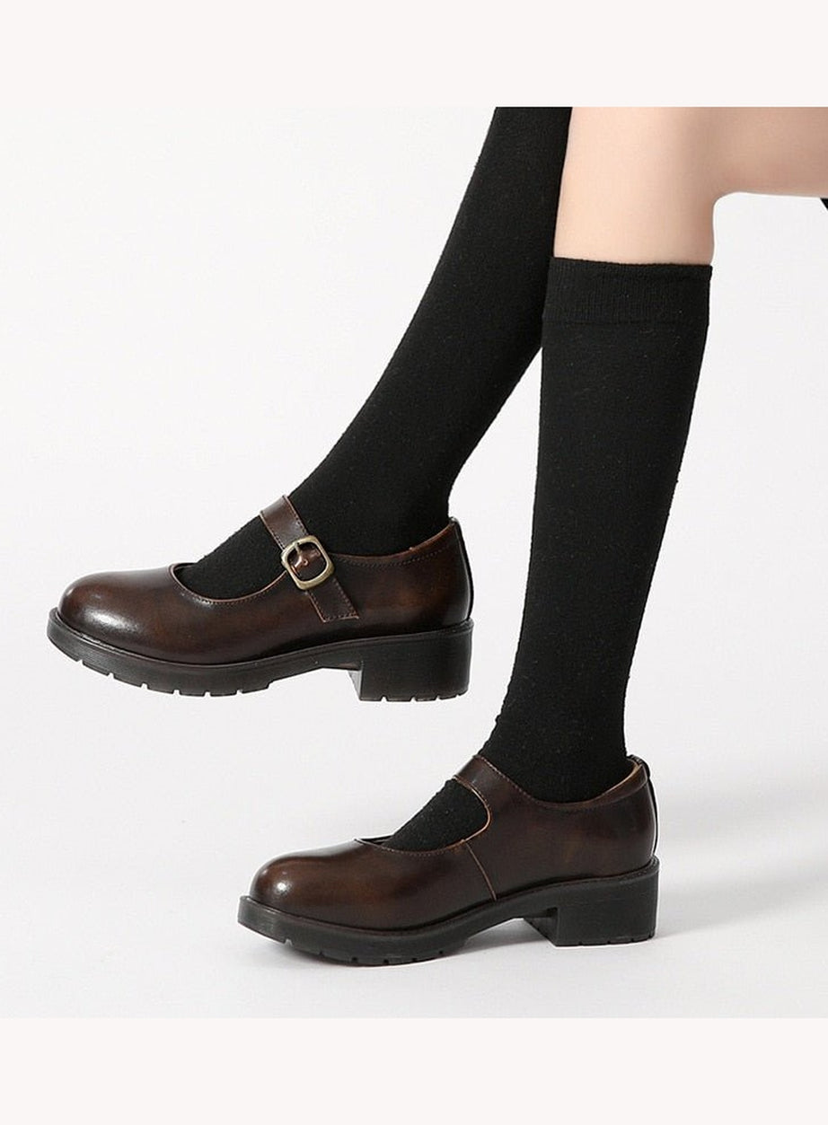 Y2k Dark Academia Mary Jane Shoes