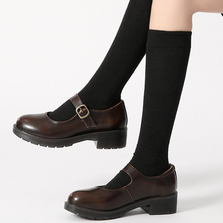 Y2k Dark Academia Mary Jane Shoes