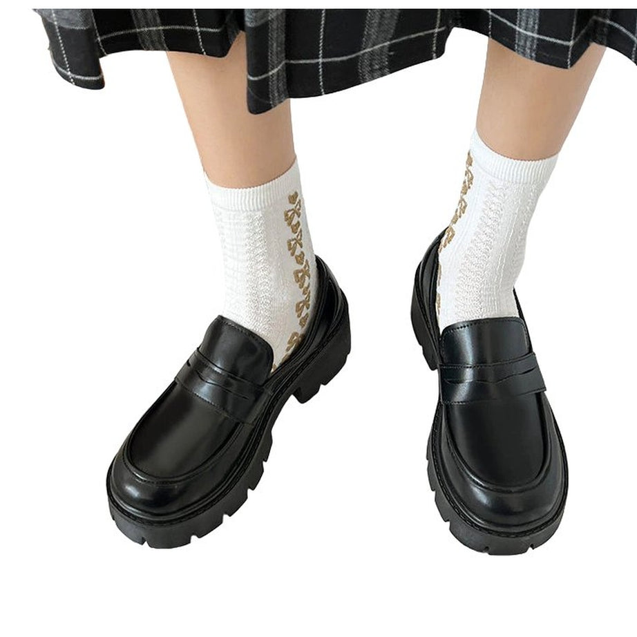 Y2k Dark Academia Platform Shoes