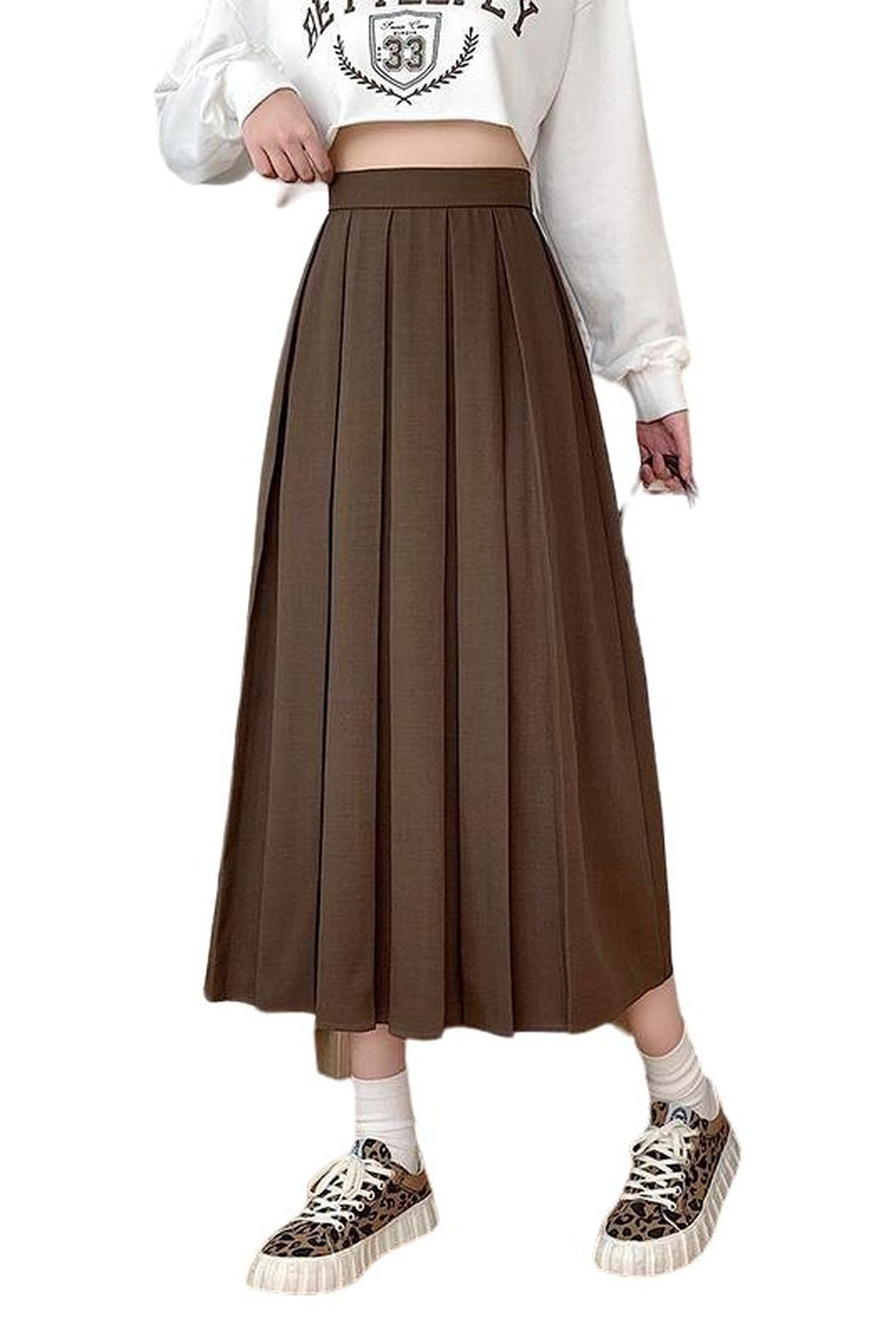 Y2k Dark Academia Vintage Brown Skirt