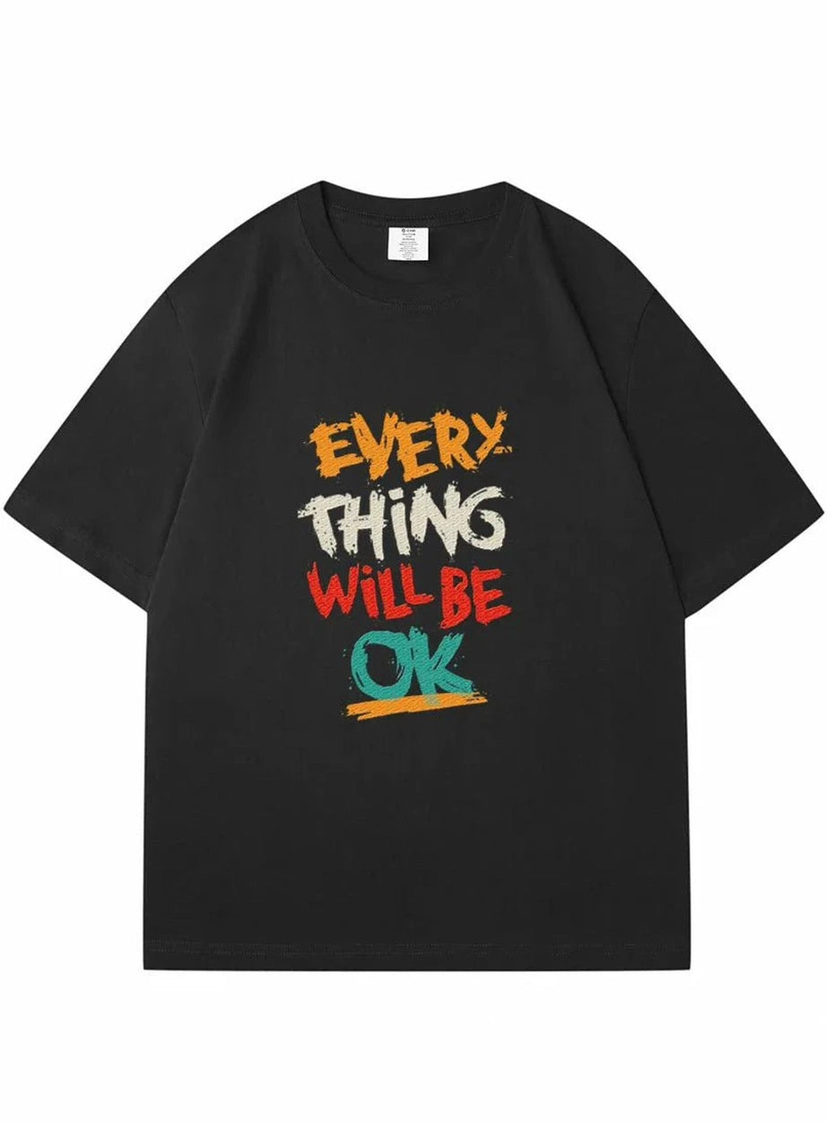 Y2k Dark Blue Casual T-shirt