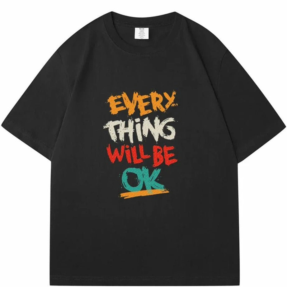 Y2k Dark Blue Casual T-shirt