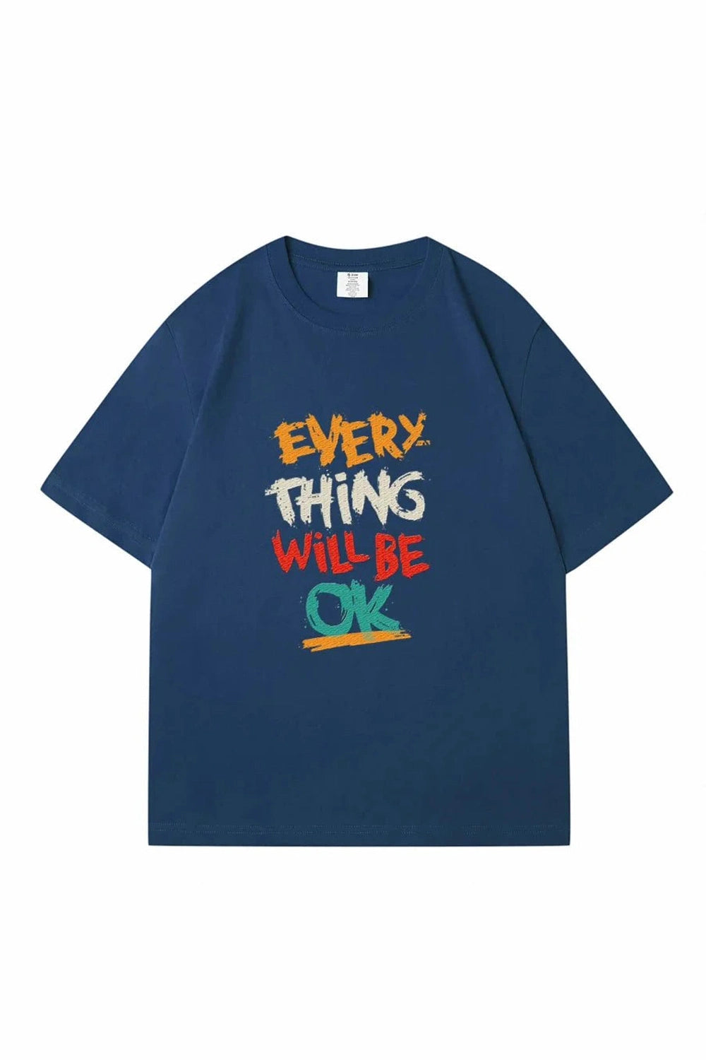 Y2k Dark Blue Casual T-shirt