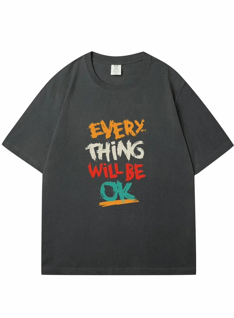 Y2k Dark Blue Casual T-shirt